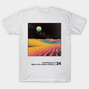 Night On the Galactic Road - Minimal Style Graphic Artwork T-Shirt
